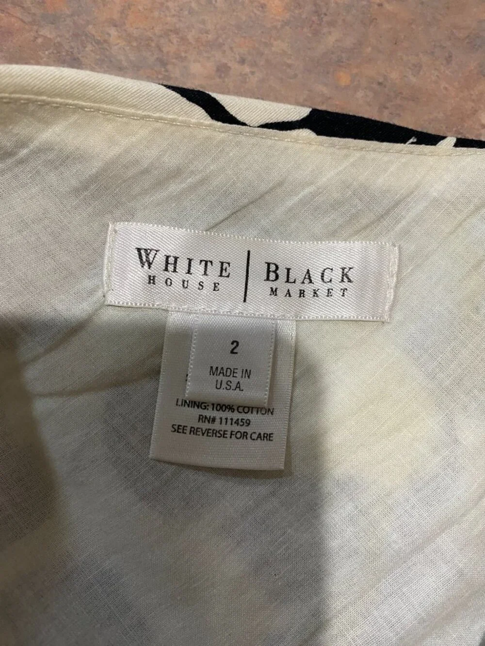 White House Black Market Black White Floral Skirt Size 2 Ruffle Hem A-Line - Picture 4 of 5